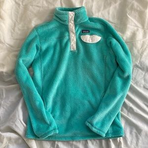 Patagonia re-tool snap tee pullover fleece mint color size XL 14